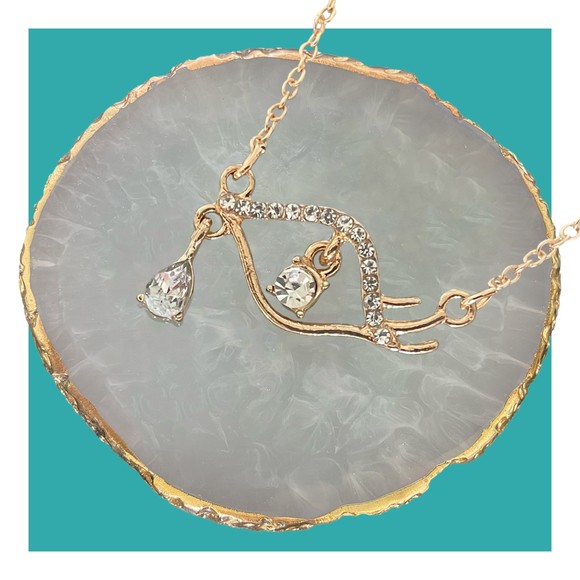 Eye of Horus Necklace Gold Plated Rhinestone Pendant & Cable Chain Layer Jewelry - Picture 1 of 7